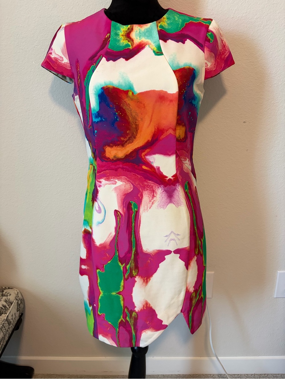 NICHOLAS Vtg Abstract Print Dress